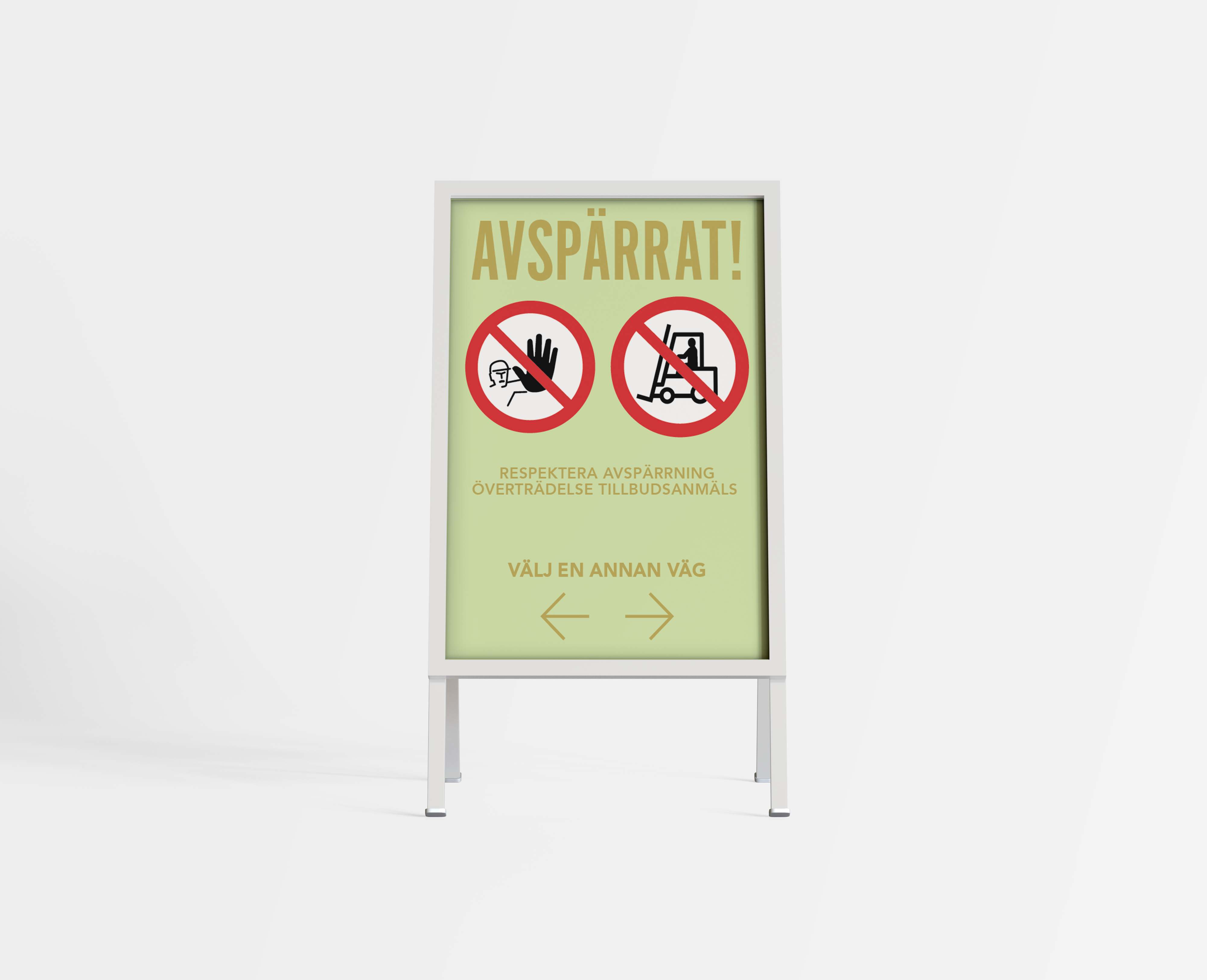 closed area sign mockup